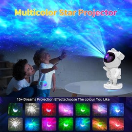 Recsg Star Projector Galaxy Night Light - Astronaut Star Nebula LED Ceiling Light with Timer and Remote Control, Gift for Adults and Children for Bedroom, Christmas (Colour)