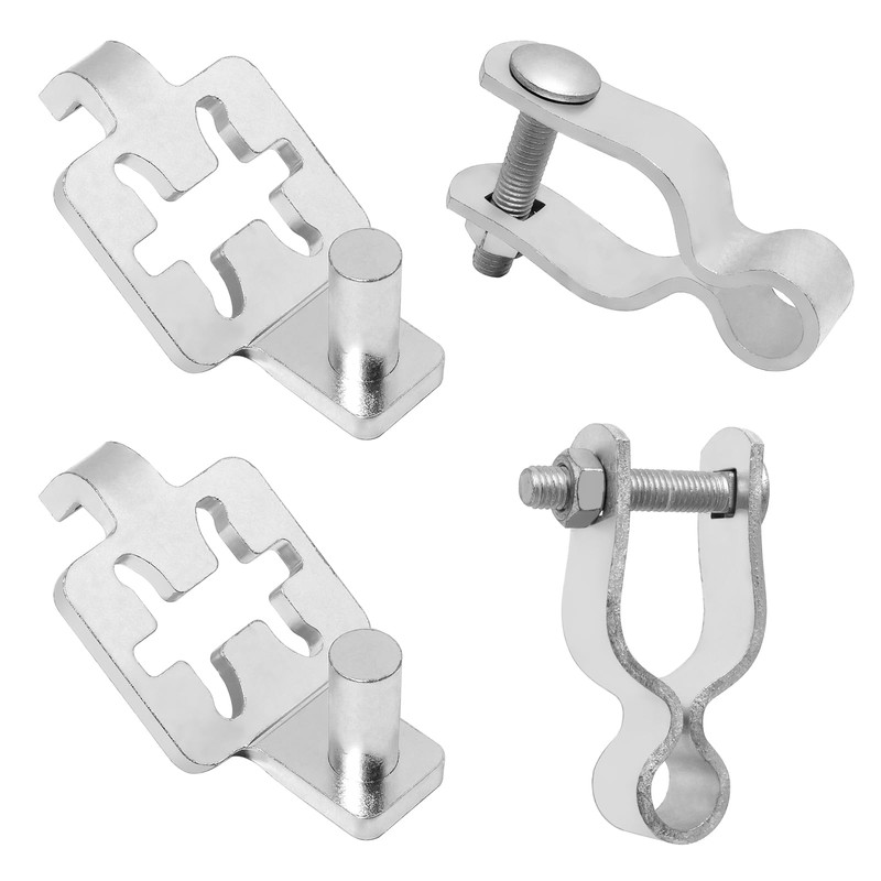 2-Pack T-Post Gate Hinge Kit, Heavy Duty 1-3/8" U-Bolt Clamps,