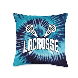 Lacrosse Tie Dye Blue Swirl Great Teenage Girl Player Gift Throw Pillow