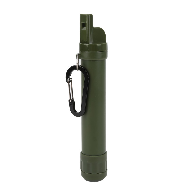 Outdoor Water Filter Straw Water Purifier with Compass Whistle Carabiner