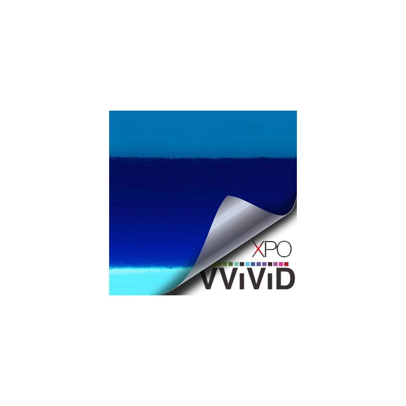 VViViD Gloss Chrome Blue Vinyl Wrap Adhesive Film (1ft x