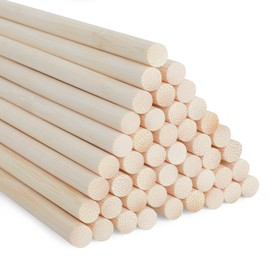 SOSMAR 50Pcs Bamboo Dowel Rods 30CM/11.8 inch x 8 MM, Wooden Dowels, Unfinished Natural Wooden Sticks for Crafting Projects, Art Projetcts, DIY Paint Stirrer Sticks