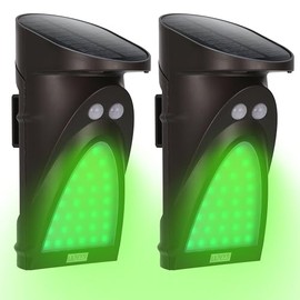 2-Pack Solar Deer Feeder Lights, Dual-Zone Motion Activated Hog Hunting Lights with Frosted Green LED, Shadow-Free Pre-Trigger PIR Sensor,120° Wide Vision, Heavy Duty 4000mAh Varmint Scouting Light