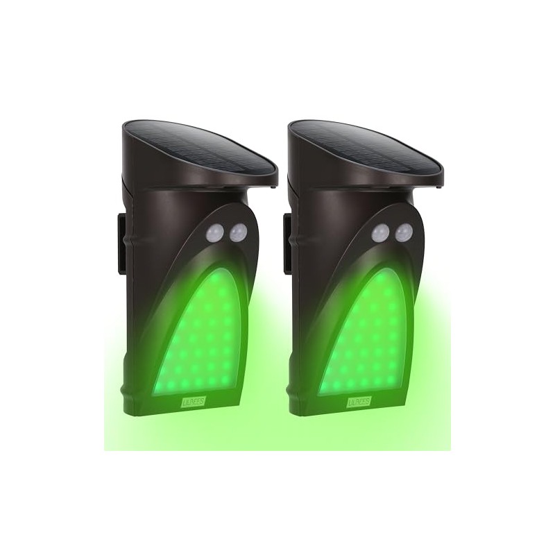 2-Pack Solar Deer Feeder Lights, Dual-Zone Motion Activated Hog Hunting