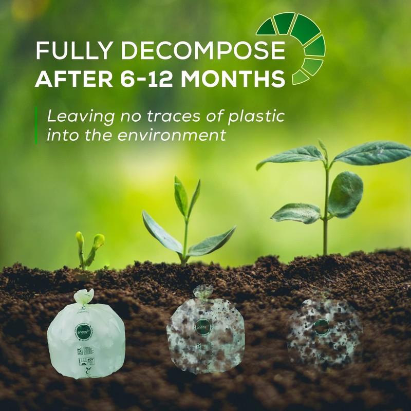 ANECO 100% Compostable Food Waste Bags 13 Gallon, 35 Count,