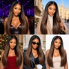 T1B/P430 Highlighted Light‑Brown Straight Hair Bundles 14/16/18