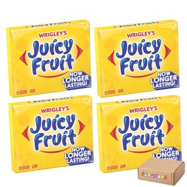 Juicy Fruit Original Chewing Gum, 15-Piece Pack (Pack of 4) – Sweet & Long-Lasting Fruity Flavor