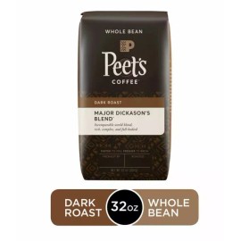 Peet's Coffee 2 Packs Peet's Coffee Major Dickason's Blend Deep Roast Whole Bean 32 oz Each
