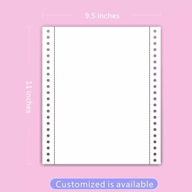 FirstZi 4 Part 9.5"x11" Continuous Computer Paper for Tractor Dot Matrix Printers, 10...