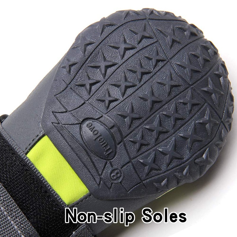 MOKCCI Truelove Dog Boots Waterproof Dog Shoes with Reflective Straps