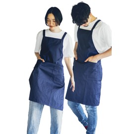 Apron, Cafe, Nursery, Kitchen, Dining, Women's, Men's, Unisex, Unisex, Cute, Back Cloth, X-Shape, Black, Plain, 100% Polyester, Unisex Bib Type, navy