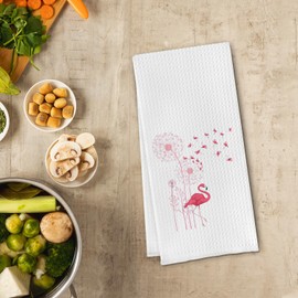 Cilrii Flamingo Kitchen Towels - Flamingo Waffle Decorative Bathroom Towels,Flamingo Dish Towels,Flamingo Gifts for Women,Flamingo Lovers Gifts,Flamingo Hand Towels,16 X 24 Inches