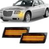 KEEGTBOX Smoked Amber LED Side Marker Lights Compatible with Chrysler