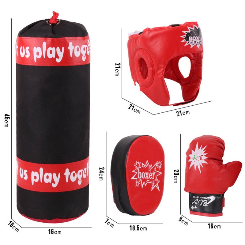 Children Boxing Pads Gloves Set Shock Absorbing PU Leather EVA