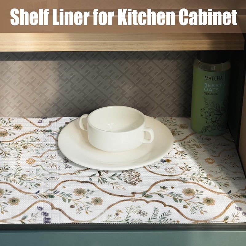vuacepe Drawer and Shelf Liner for Kitchen Cabinets Non-Adhesive Drawer