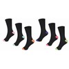 6 Pairs Ladies Black and Multicoloured Ankle Socks - UK
