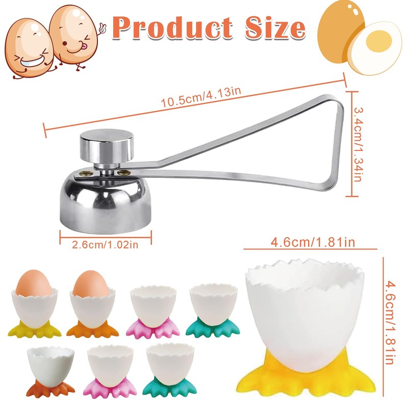 Egg Cups Set, 9pcs Egg Cups and Stainless Steel Egg