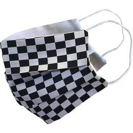 Adult Black & White Check Face Mask