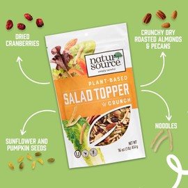 naturSource Salad Topper Crunch - Salad Toppings, Salad Mix, Salad Toppers Seeds and Cranberries, Crunchy, Mixed Seeds for Salad, Oatmeal or Yogurt, Natural, Gluten Free - 16 Oz (1 Lb)