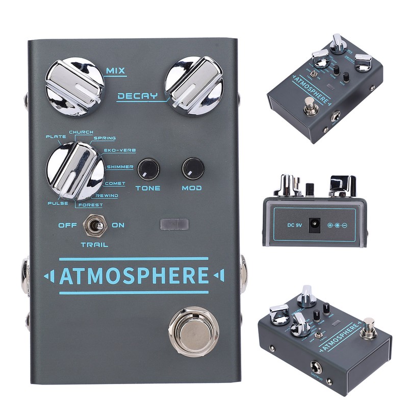 Reverb Effect Pedal Guitar 9 Digital Ambiance Bypass Musical Instrument