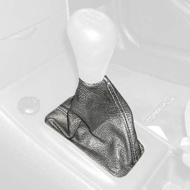 RedlineGoods Shift Boot Compatible with Toyota Corolla 2003-08. Tailor Made - not Universal. Genuine top-Grade Italian Black Perforated Leather with Red Thread