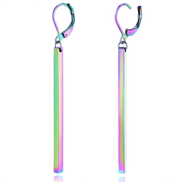 Long Bar Drop Earrings for Women - 50mm Stainless Steel