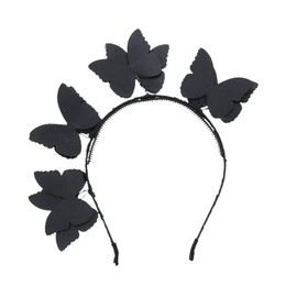 Motique Accessories Fancy Butterfly wreath Headband Hair Band - Black
