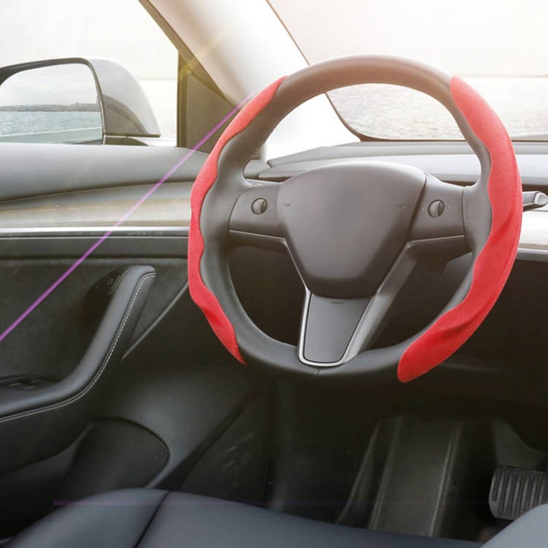 2PCs Car Steering Wheel Cover Segmented Protector Anti Skid Replacement