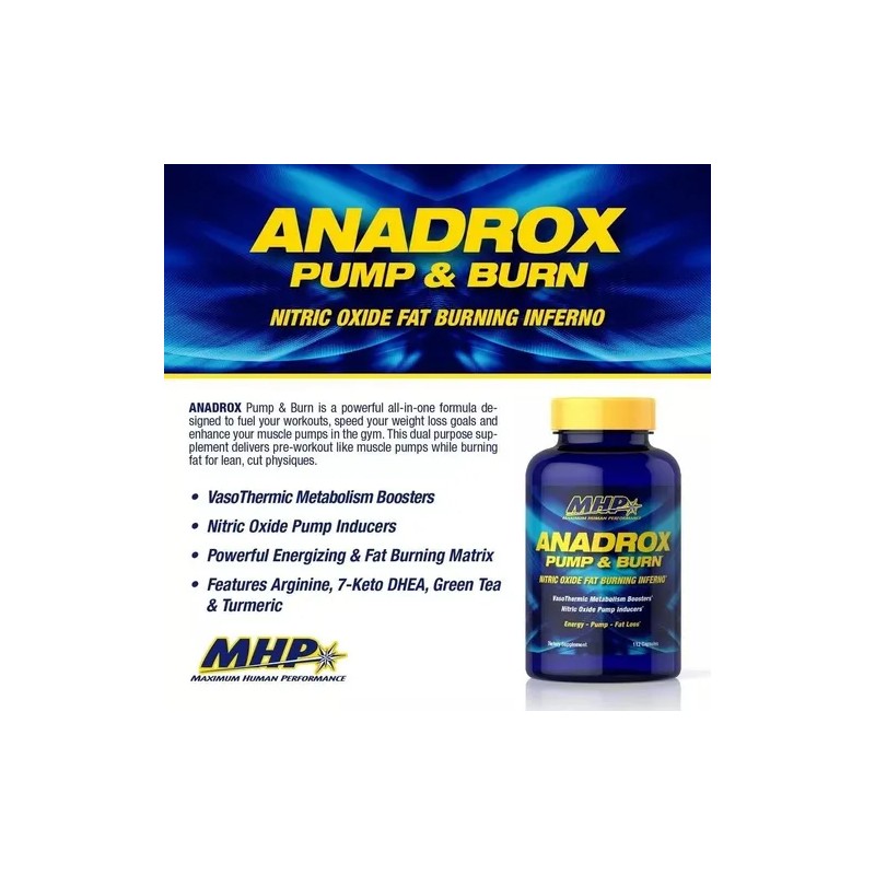 Pre Entreno Mhp Anadrox Pump And Burn 224 Capsulas Sabor