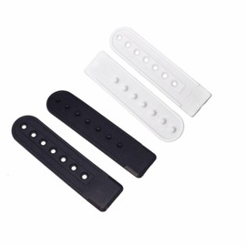 Dorytop 2 Pairs Snapback Strap Repair Fasteners Buckle with 7 Holes Hats Caps Replacement Fastener Plastic Repair Snap Buckle Strap (Black,White)