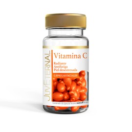 Juveternal |Cápsulas Faciales Vitamina C |90 cáps|Desestresa la piel| Antioxidante|