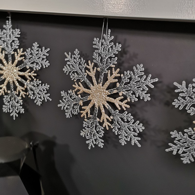Elegance by Snow White Decorative 30cm Hanging Glitter Snowflake, Gold