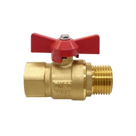 BesNPT Garden Hose Shut Off Valve Full Flow,Brass 3/4” GHT Garden Hose Ball Valve Adapter Coupling,Heavy Duty No Restricted-Flow Water Shut-Off Connector