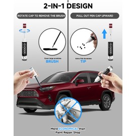 EVOOOR 3Q3 Dark Red/Salsa Red Pearl Touch Up Paint Compatible with Toyota Exact Match 2 in 1 Touch up Paint for Chips and Nicks Repair