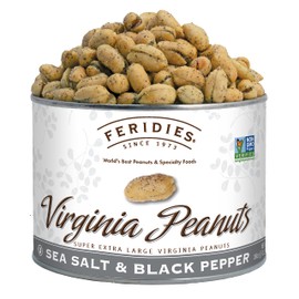 FERIDIES Extra Large Salt & Pepper Virginia Peanuts, All Natural, No Cholesterol, No Preservatives 18oz (Pack of 1)