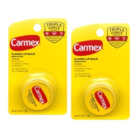 Carmex Bálsamo labial clásico medicado, 0.25 oz (paquete de 2)