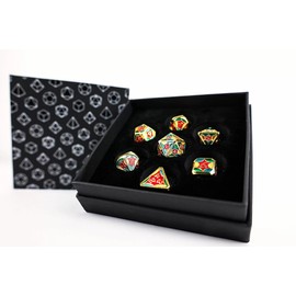 Let's Play Games LPG Dice Set - Metal RPG Leadlight 4 Colour/Gold