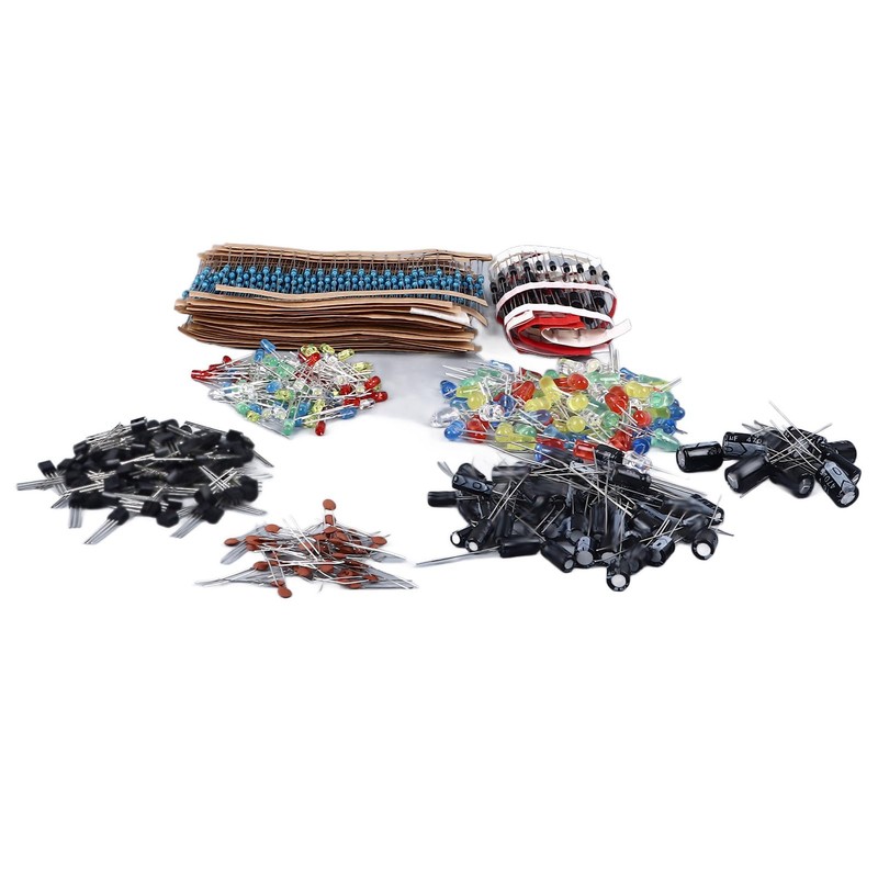 Spacnana 1500PCS Electronic Parts, Resistors, Capacitors, LED Diodes, Electronic Kit