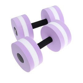 Didiseaon 2pcs Sports Aquatic Exercise Dumbbells Eva Aqua Fitness Barbells with Exercise Hand Bars Set for Women Men Adult (Purple)