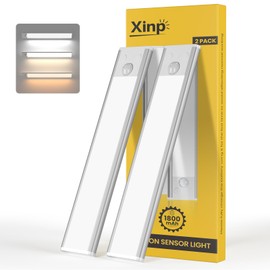 Under Cabinet Lighting, 3 Color Magnetic Motion Sensor Light Indoor, USB Rechargeable Closet Lights 1800mAh Battery Operated, Wireless Dimmable Under Counter Light Bar for Kitchen,Hallway