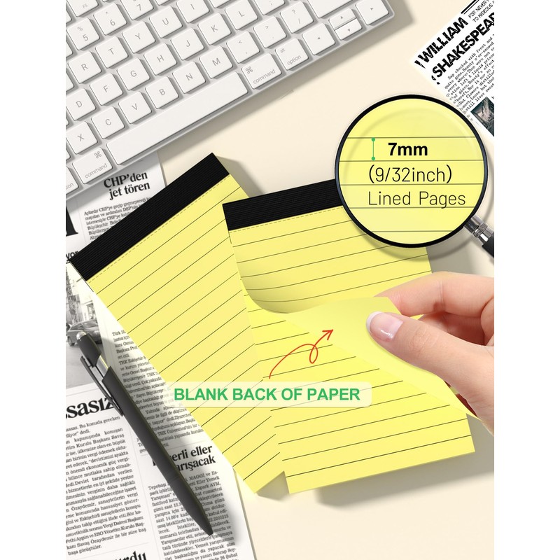 10 Pack A7 Small Notepads Refills 3x5 Yellow Pads of