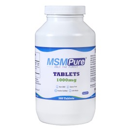 Kala Health MSMPure Tablets, 360 Count, 1000 mg per Tablet, Pure MSM Organic Sulfur Supplement, Made in USA