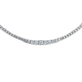 BERRICLE Sterling Silver Graduated Statement Tennis Necklace for Women, Round Cut Cubic Zirconia CZ