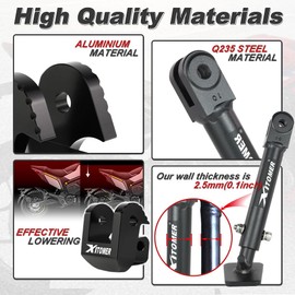 Xitomer 2'' Lowering Links & 3 inch Adjustable Kickstand Compatible with CB650R CBR650R 2019-2024, CB650F CBR650F 2014-2018 Suspension Links Motorcycle Kickstand