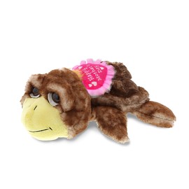 DolliBu Happy Mother's Day Super Soft Plush Brown Sea Turtle Figure - Cute Stuffed Animal with Pink Heart Message for Best Mommy, Grandma, Wife, Daughter - 11" Inches