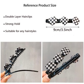 5pcs/set Bang Hair Clip, Girl Baby Hairclips, Checkerboard Hairclips, Exquisite Hair Accessories for Infants Toddlers Teen Kids Gift (black)