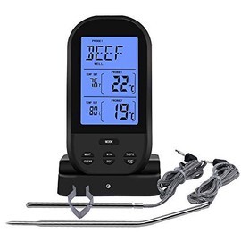 Jayron Wireless Digital Meat Thermometer Kitchen Timer with Dual Probes Cooking Thermometer for beef Smoker Oven Grill BBQ
