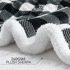 BEDELITE Sherpa Fleece Blanket - Black and White Buffalo Plaid