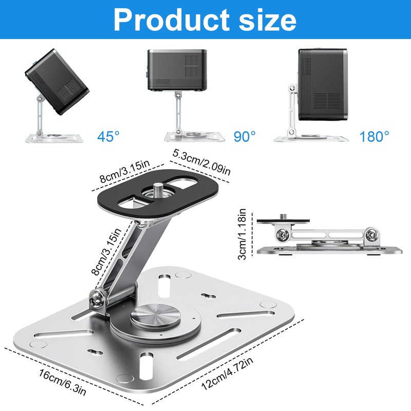 Desktop Projector Mount, 360° Rotating Projector Wall Mount, Projector Ceiling