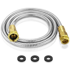 Rosy Earth Garden Hose 5 FT, 304 Stainless Steel Metal Water Hose, Heavy Duty Flexible Leader Hose, Short Water Hose Kink Free Hose for Rv, Outdoor, Yard, No Bite, Leak proof and Durable